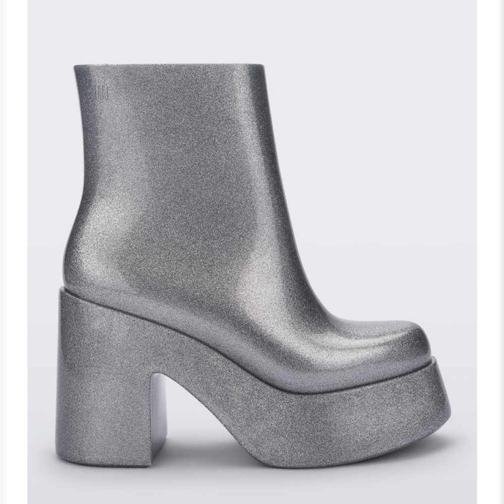 Melissa Nubia Silver Jelly Platform Ankle Boots 9 / 40